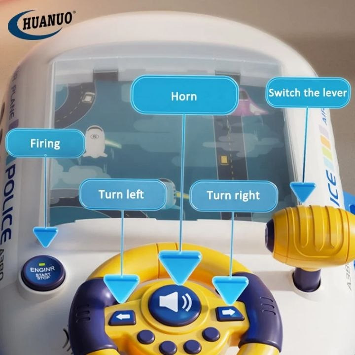 ماشین بازی فرمون دار طرح هواپیما مدل Airplane Racing کد 714، موزیکال و چراغدار و آموزشی